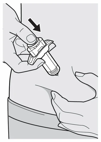 Hands holding a cylindrical medical device for the