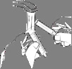 Dibujo técnico que muestra manos sosteniendo y manipulando un dispositivo médico en forma de pluma para la