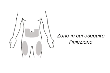 Esquema del torso humano con áreas grises resaltadas en la zona del pecho