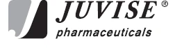 Логотип Juvise Pharmaceuticals с графическим символом, состоящим из серых и черных геометрических фигур рядом с названием бренда, написанным черными буквами