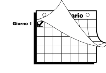 Stylized drawing of a calendar with a grid and the label 'Day 1' next to a box with a black checkmark