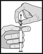 A hand lifting the protective cap from a needle while the