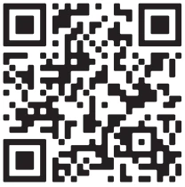 Código QR cuadrado en blanco y negro compuesto por pequeños módulos geométricos y tres grandes cuadrados de posicionamiento en las esquinas
