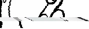 Stylized black drawing on white background showing a horizontal line with diagonal strokes and abstract shapes resembling letters or symbols