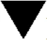 An equilateral black triangle pointing downward on a white background