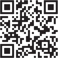 Kwadratowy kod QR składający się z małych czarnych modułów na białym tle z trzema dużymi kwadratami pozycyjnymi w rogach