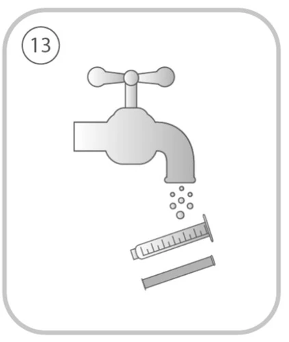 Stylized drawing of an open tap with water droplets