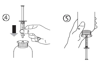 Numbered diagram showing a hand inserting the