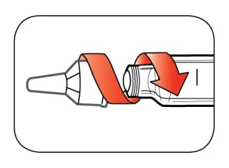 Diagram showing rotational movement indicated by a curved arrow