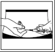 Two hands hold a syringe with needle to perform an injection