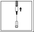 Technical diagram showing a cylindrical component moving forward