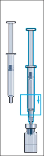 Two transparent syringes with plungers, one next to the
