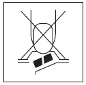 Black graphic symbol on white background showing a stylized human silhouette with a large cross over it to indicate prohibition of use