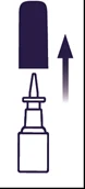Diagram showing the dark cap being removed upward