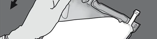 Technical drawing showing a hand gripping a medical device for