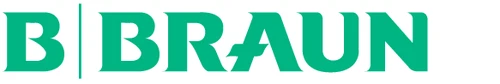 B. Braun logo consisting of a green letter B separated by a thin vertical line from the word BRAUN written in green uppercase letters