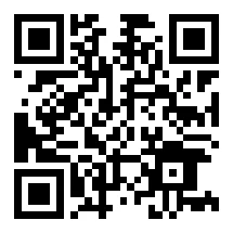Квадратный QR-код, состоящий из черных пикселей на белом фоне с тремя большими квадратами позиционирования по углам