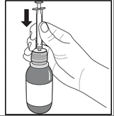A hand holds a syringe with the