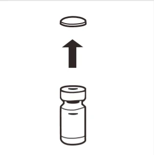 Diagram showing a circular cap with a black arrow pointing downward