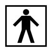 Icono negro de una figura humana estilizada con brazos y piernas extendidos encerrada en un