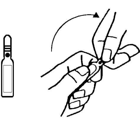 Dibujo en blanco y negro que muestra dos manos girando una tapa o un componente cilíndrico indicado por una flecha curva hacia la derecha