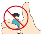Ilustración de una mano que sostiene un frasco de medicamento con un símbolo de prohibición rojo superpuesto para indicar su