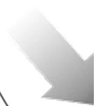 A thick, stylized gray arrow pointing diagonally downward to the right on a white background