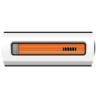 White rectangular medical device with a central window showing an orange-colored liquid inside the