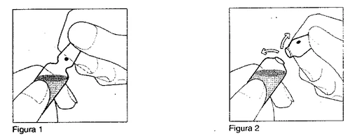 Two illustrations show hands holding a medical device to separate or rotate two components with arrows indicating the movement