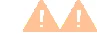 Two orange triangles with pointed tops, each containing a white exclamation mark at the center