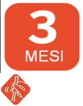 Icono rojo con número 3 blanco y texto MESI debajo, y un pequeño símbolo estilizado de una mano sosteniendo una jeringa en la parte inferior izquierda