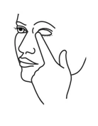 Line drawing of a hand using an eye dropper