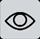 Icono estilizado de un ojo humano con pupila y contorno de párpados negros sobre fondo gris claro