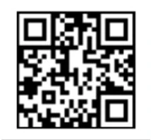 Квадратный QR-код, состоящий из узора чёрных пикселей на белом фоне с тремя крупными квадратами для позиционирования по углам