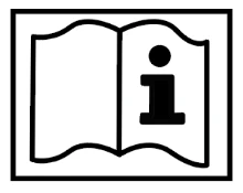 Чёрная иконка на белом фоне — открытая книга с маленькой буквой i на правой странице, заключённой в прямоугольник с чёрной рамкой