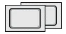 Dibujo estilizado de dos envases rectangulares superpuestos con bordes negros y recuadros internos grises sobre fondo blanco