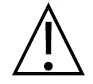 Black dot and exclamation mark warning symbol