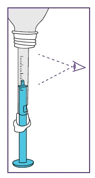 Diagram showing an eye observing the liquid level