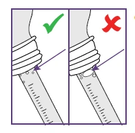 Two diagrams showing correct drug administration with a green checkmark on the left and a red cross on the right on an arm