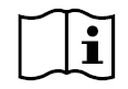 Stylized black icon of an open leaflet with a lowercase letter i on the right-hand page