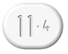 White oval-shaped pill with the inscription 11.4 engraved on the upper surface