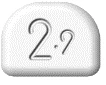 White semicircular tablet with the inscription 2.9 engraved on the upper surface