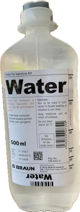 Agua para preparaciones inyectables B. Braun solución para inyección