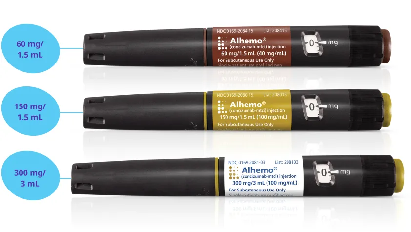 Alhemo solución para inyección en pluma precargada