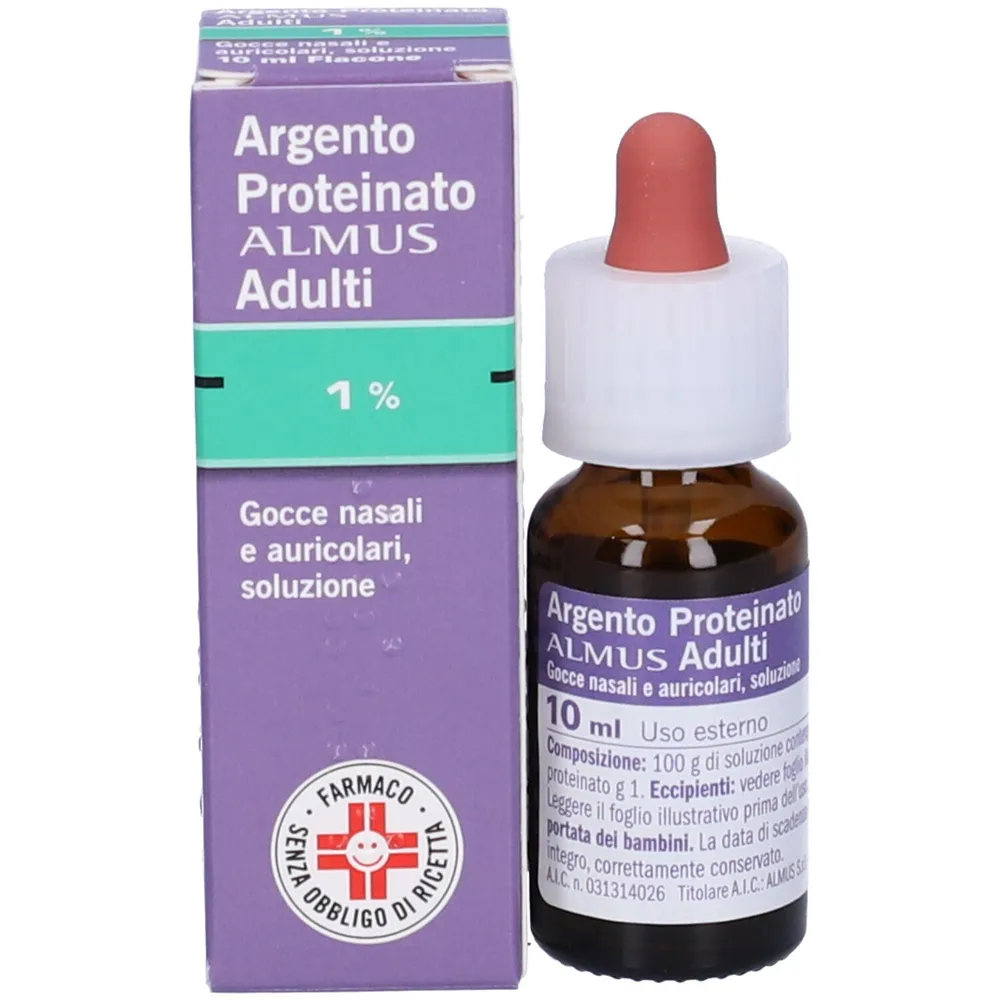 Argento proteinato Almus gotas, nasales solución
