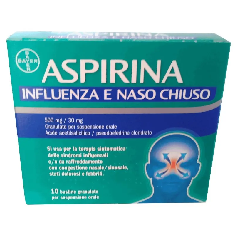 Aspirina Influenza y Naso Chiuso granulato, para solución oral
