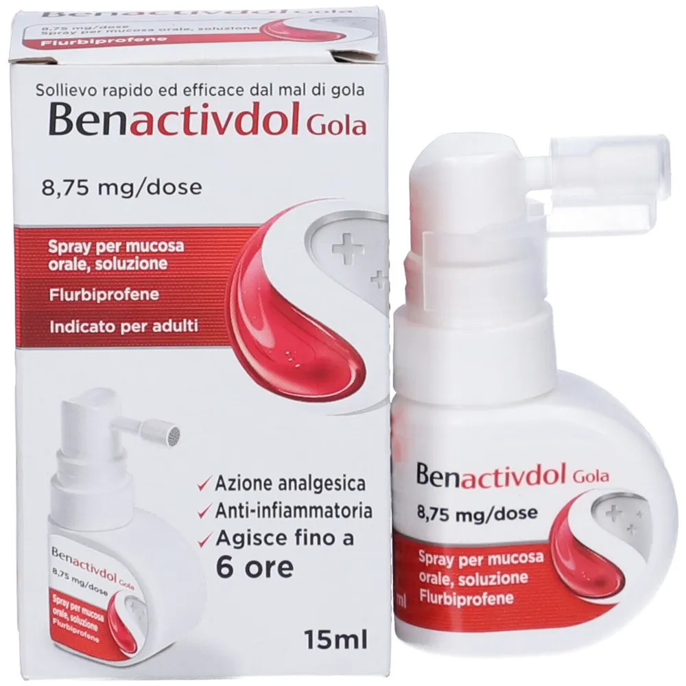 Benactivdol for sore throat spray, oral solution