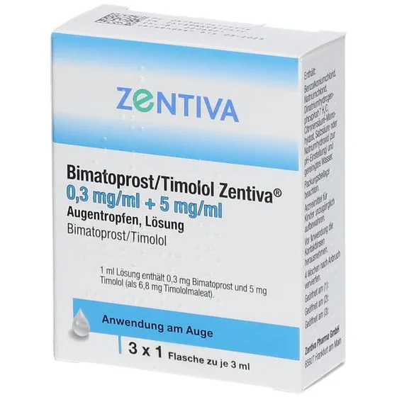 Bimatoprost y timolol Teva solución, oftálmica