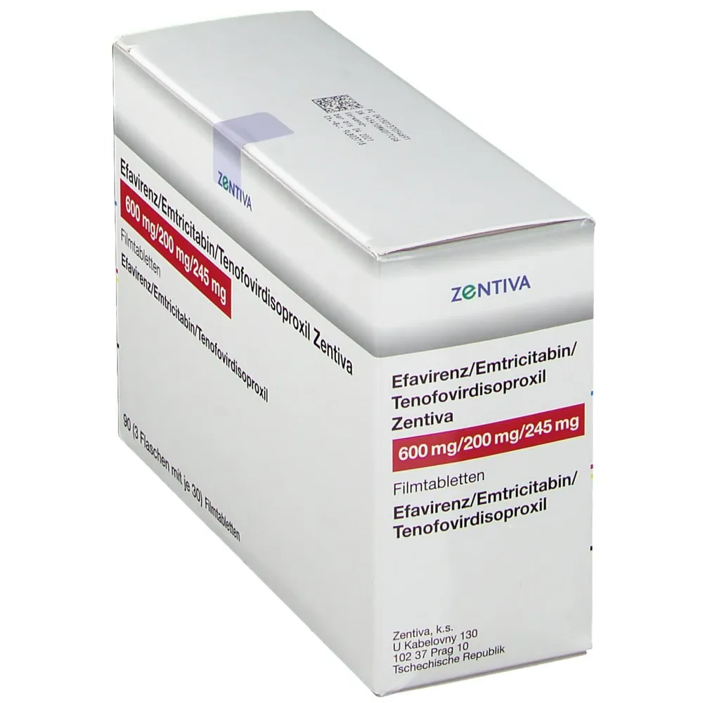 Efavirenz / emtricitabine / tenofovir disoproxil Zentiva tablets, film-coated