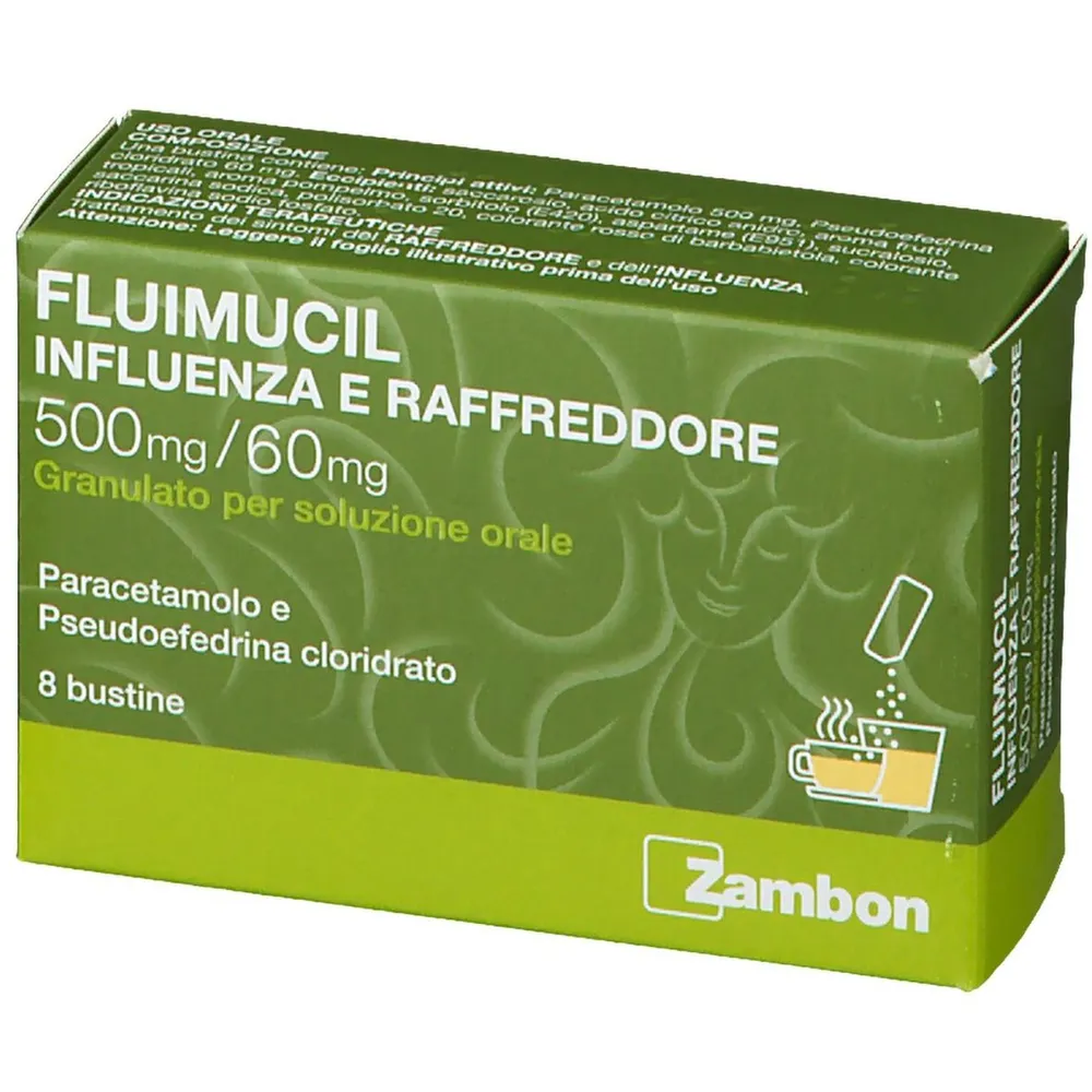 Fluimucil para la gripe y el resfriado granulato, para solución oral